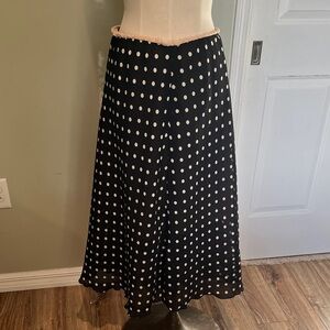 Black and White Polka Dot Midi Skirt
